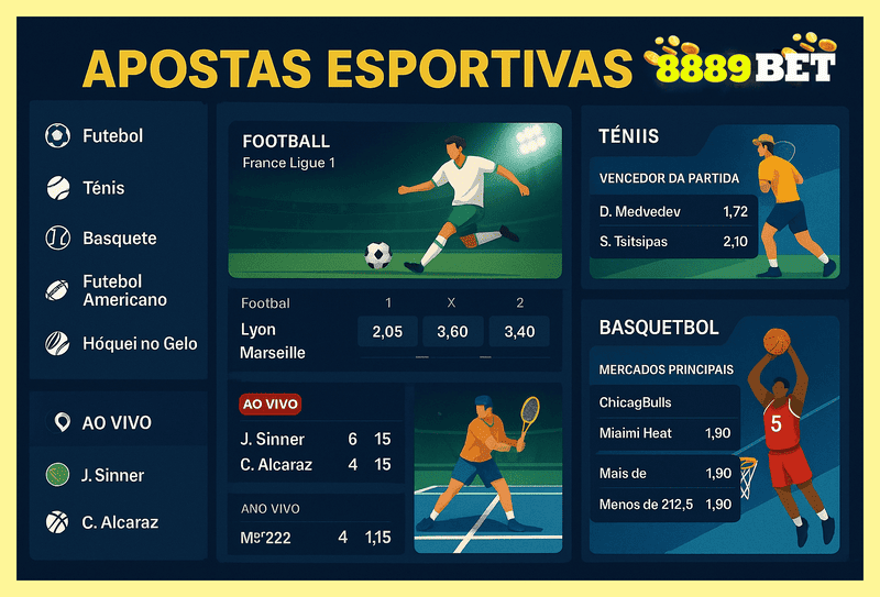 Apostas esportivas no cassino online 8889BET